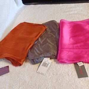 Echo Design 100 percent silk scarves 3 new scarves 10x58 inches